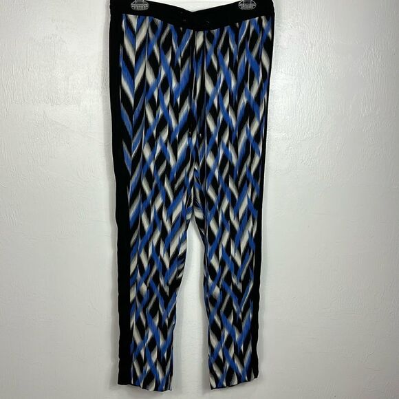 Cache Drawstring Waist Straight Leg Mid Rise Printed Pants Size 8 - Picture 1 of 9